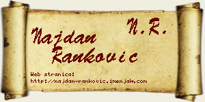 Najdan Ranković vizit kartica